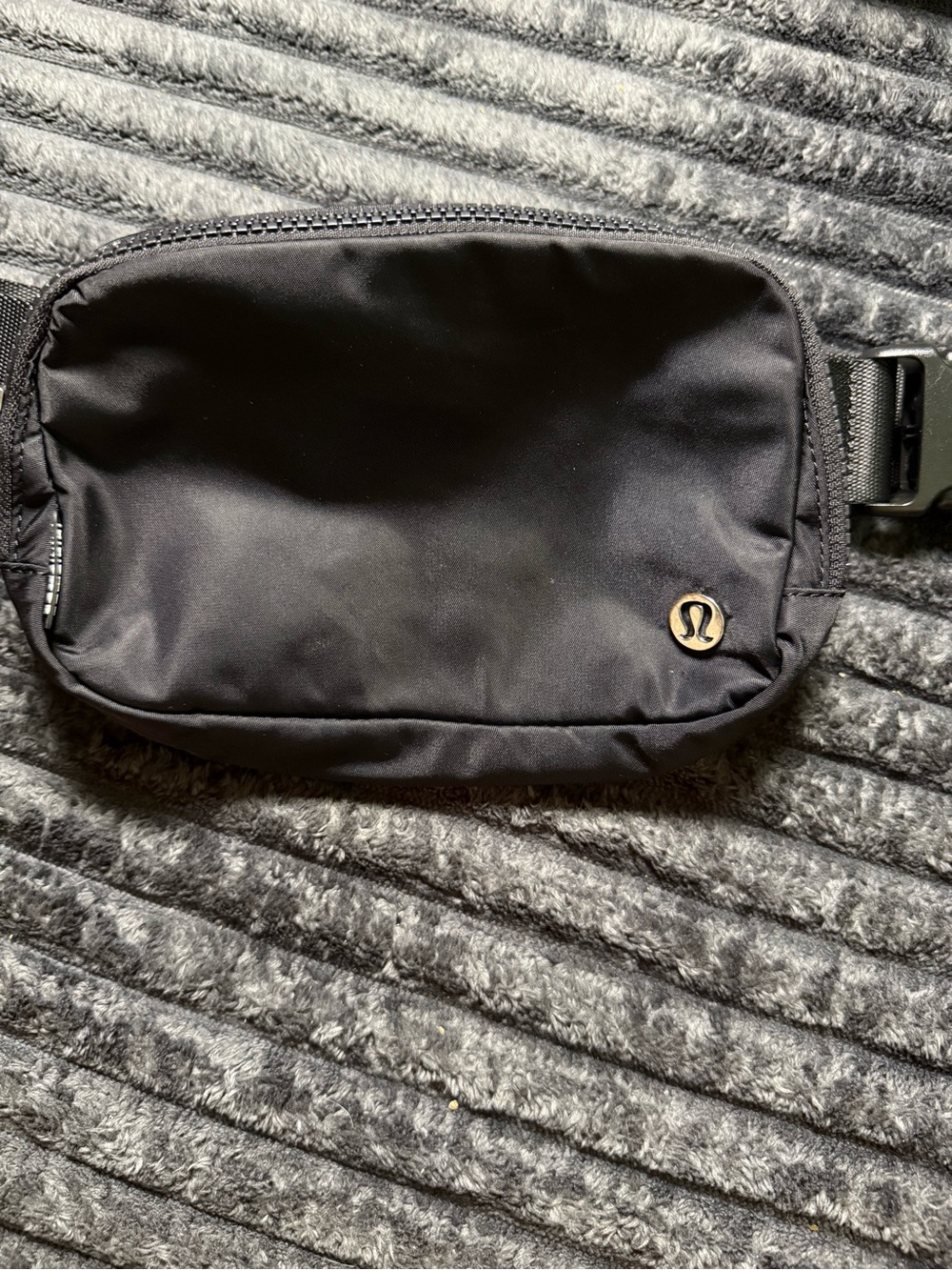 lululemon athletica Black Belt Bag with Metal Logo Accent